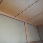 天井板アク洗いシミ取り作業です。（神奈川県）
